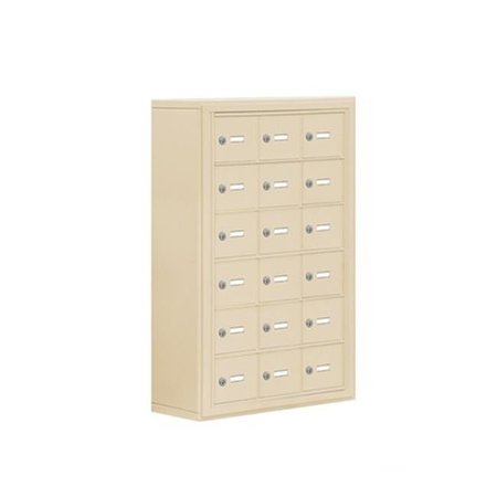 SALSBURY INDUSTRIES Salsbury 19068-18SSK Cell Phone Storage Locker 6 Door High Unit - 8 Inch Deep Compartments - 18 A Doors - Sandstone - Surface Mounted - Master Keyed Locks 19068-18SSK